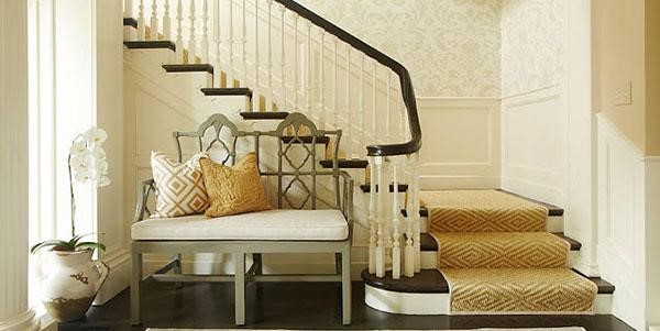 beautiful sisal stair runner in a staircase