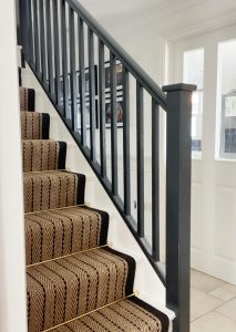 Stair Runner Herringbone Twill black border