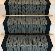 Herringbone navy stair runner