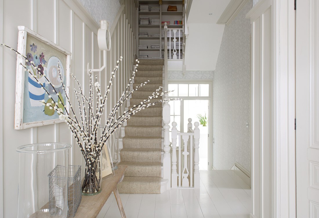 Wool / Hemp Stair Runner Whitish