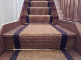Stair runner natural and black stripe